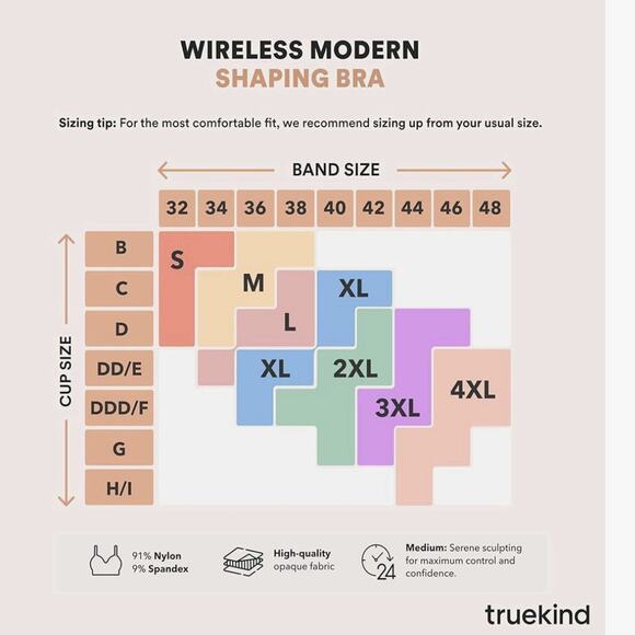 TrueKind Supportive Comfort Wireless Shaping Bra Size 4XL Cream Nude Plus Size - Picture 10 of 10